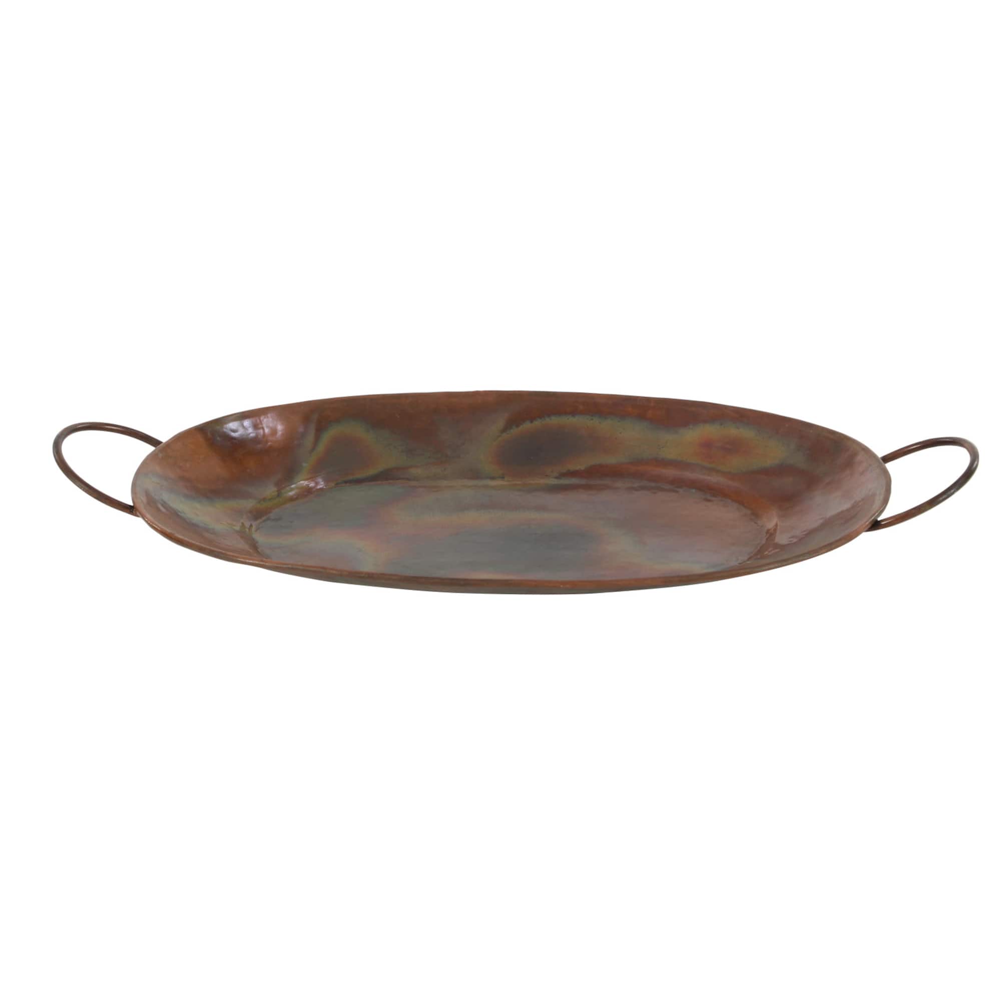 Copper Metal Rustic Tray Set